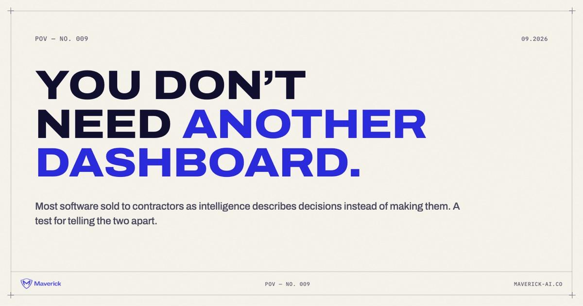 You don't need another dashboard
