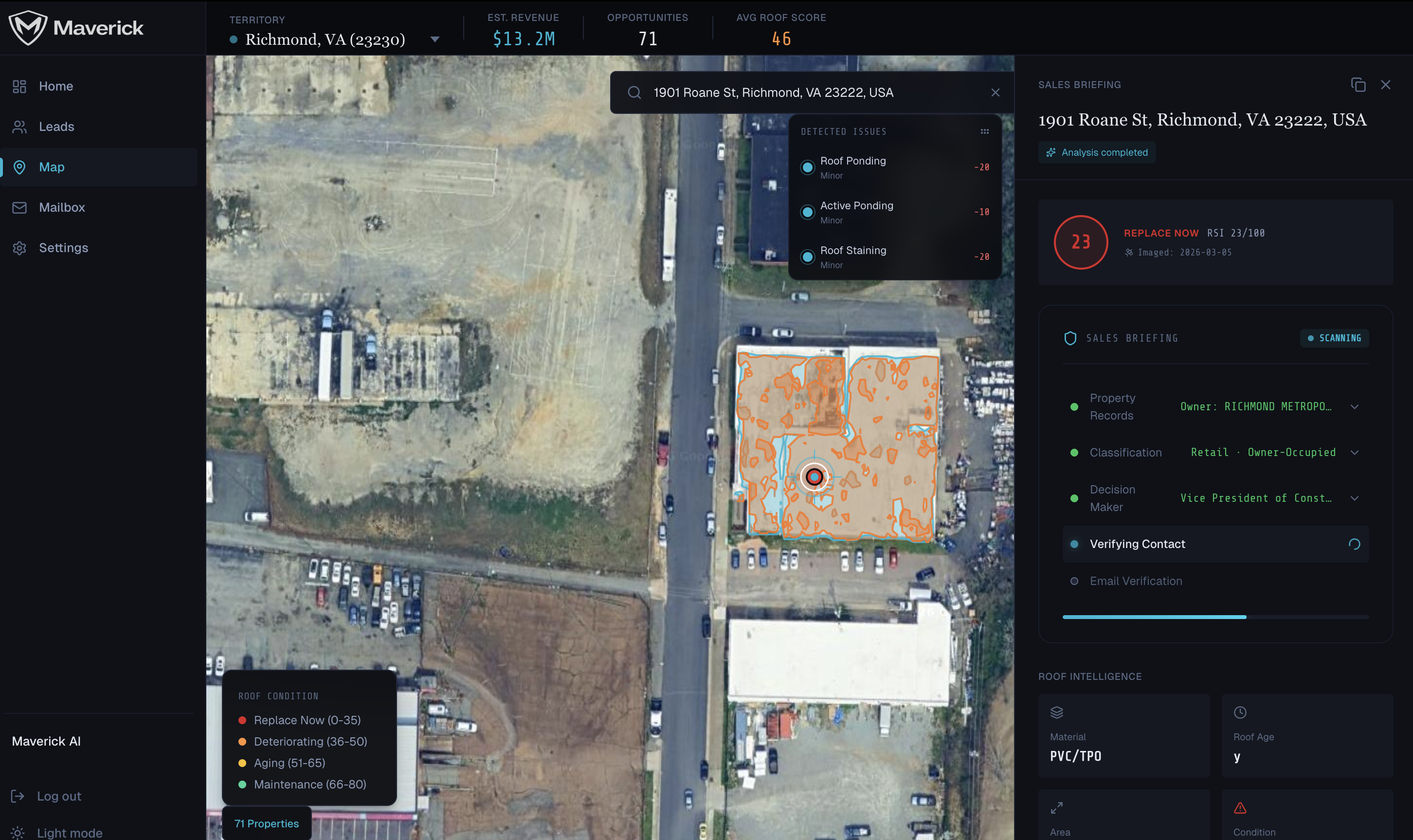 Maverick Sales Briefing — the agent resolving each building's decision-maker